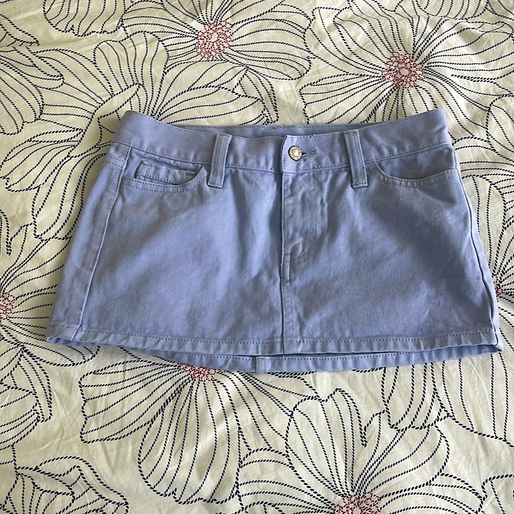 Light purple mini jean skirt, size small. From brandy Melville